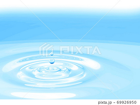 雫で波紋が広がる透明の液体 水 背景素材のイラスト素材