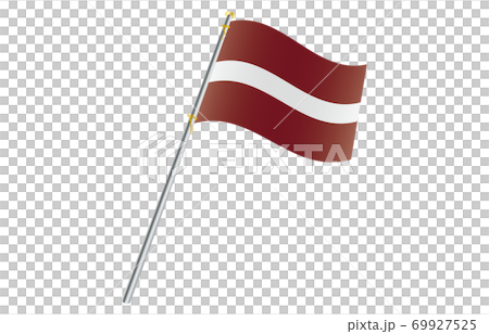 新世界の国旗2：3Verグラデーション波ポール　ラトビア 69927525