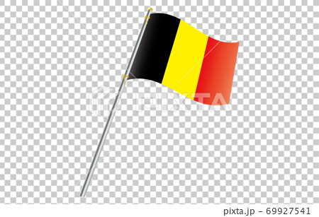 新世界の国旗2 3verグラデーション波ポール ベルギーのイラスト素材