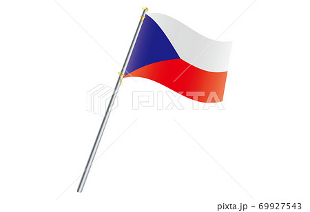 新世界の国旗2：3Verグラデーション波ポール　チェコ 69927543