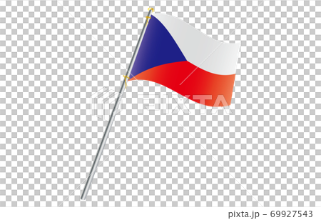 新世界の国旗2：3Verグラデーション波ポール　チェコ 69927543