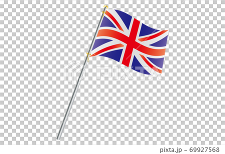 新世界の国旗2 3verグラデーション波ポール イギリスのイラスト素材