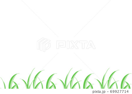 雑草のフレーム 長方形 グリーンのイラスト素材