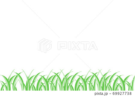 雑草のフレーム 長方形 グリーン2のイラスト素材
