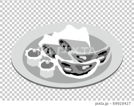 日本風の中華料理盛り合わせ 餃子 春巻 焼売 のイラスト素材