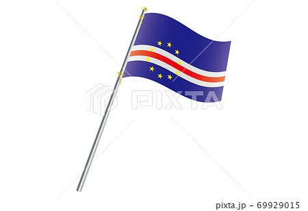 新世界の国旗2：3Verグラデーション波ポール　カーボベルデ