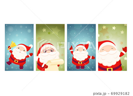 Set of vector Christmas gift tag, card, badge with Santa Claus 69929182