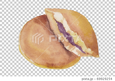 Dorayaki watercolor material 69929254