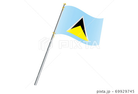 新世界の国旗2：3Verグラデーション波ポール　セントルシア