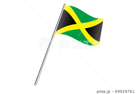 新世界の国旗2：3Verグラデーション波ポール　ジャマイカ