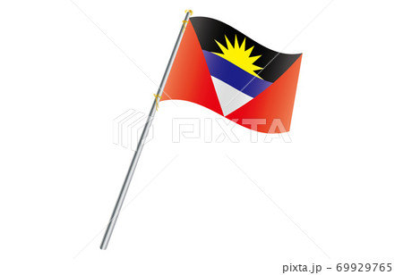 新世界の国旗2：3Verグラデーション波ポール　アンティグア・バーブーダ