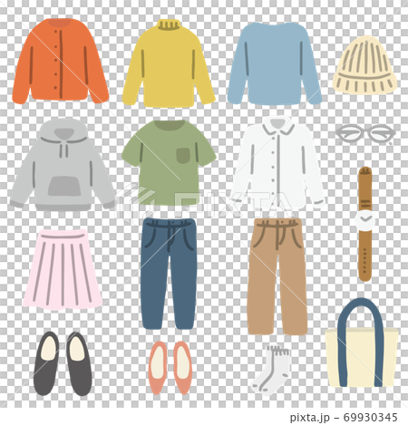 洋服 ファッション イラスト セット 洋服 ファッション イラスト セット 69930345
