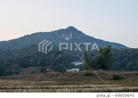 village with  rice terraces field in Mae Klang 69930643