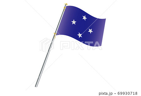 新世界の国旗2：3Verグラデーション波ポール　ミクロネシア連邦