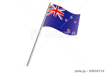 新世界の国旗2：3Verグラデーション波ポール　ニュージーランド