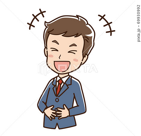大声で笑う男性のイラストのイラスト素材