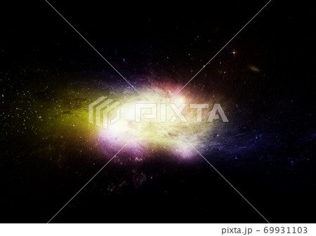 Stars, dust and gas nebula in a far galaxy 69931103