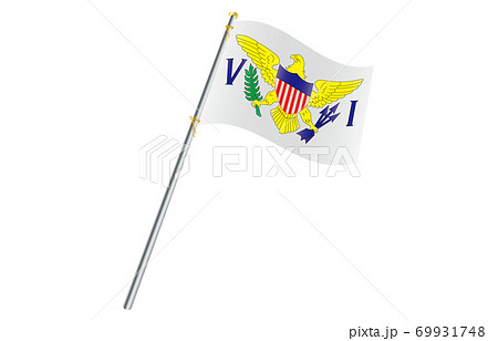 新世界の国旗2：3Verグラデーション波ポール　アメリカ領バージン諸島 69931748
