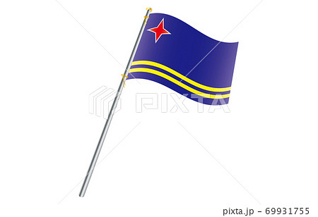 新世界の国旗2：3Verグラデーション波ポール　アルバ 69931755