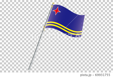 新世界の国旗2：3Verグラデーション波ポール　アルバ 69931755