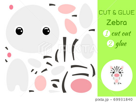 Cut and glue baby zebra. Education developing worksheet. Color paper game for preschool children. Cut parts of image and glue on paper. Cartoon character. Colorful vector stock illustration. Cut and glue baby zebra. Education developing worksheet. Color paper game for preschool children. Cut parts of image and glue on paper. Cartoon character. Colorful vector stock illustration. 69931840
