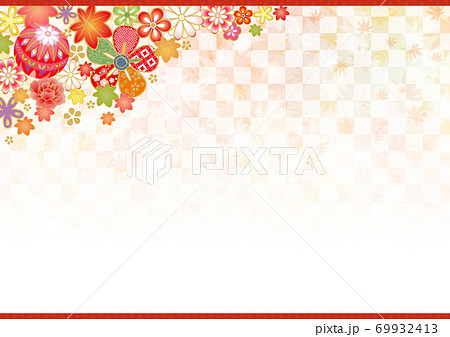 秋の和柄背景13 69932413