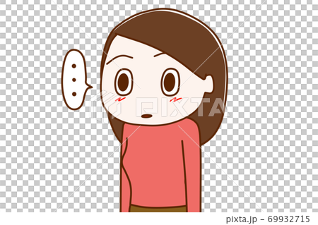 目を丸くして放心する女性 69932715
