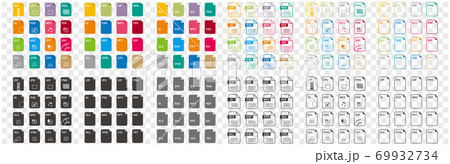set of file icons isolated vector 69932734