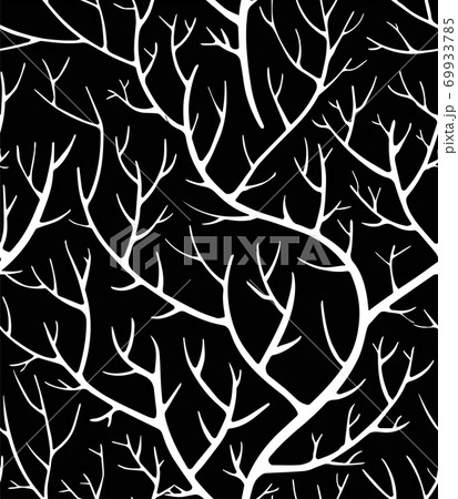 Tree branches colorless seamless pattern, creepy twigs vector 69933785