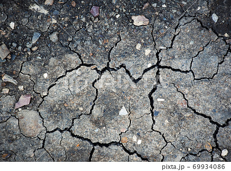 colorful surface of dry clay with cracks 69934086