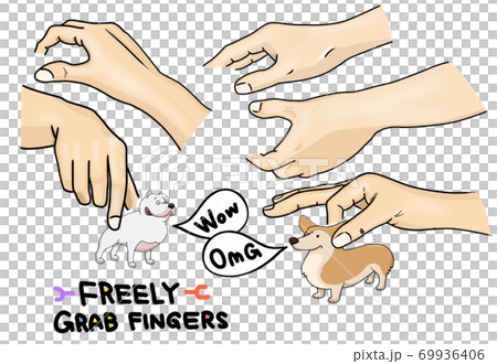 自由に摘まめる指のイラスト（5種類） 69936406