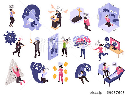 Panic Attack Icon Set Panic Attack Icon Set 69937603