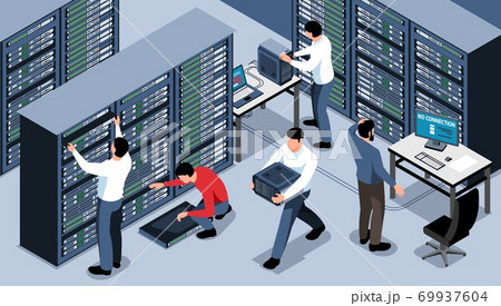 Sysadmin Horizontal Illustration 69937604