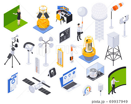 Isometric Meteorology Equipment Set 69937949