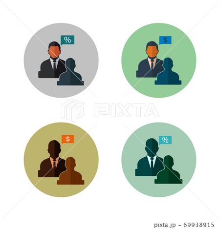Business Adviser Icon Set. Button style vector EPS. Business Adviser Icon Set. Button style vector EPS. 69938915