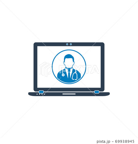 Online Medical Help Icon. Flat style vector EPS. Online Medical Help Icon. Flat style vector EPS. 69938945