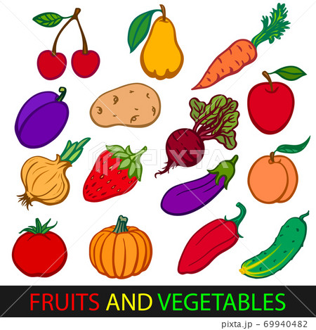 Fruits and vegetables. Set flat vector images. Fruits and vegetables. Set flat vector images. 69940482