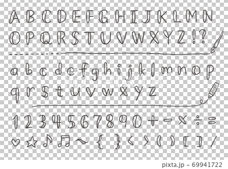 Handwritten letters alphabets, numbers and symbols Handwritten letters alphabets, numbers and symbols 69941722