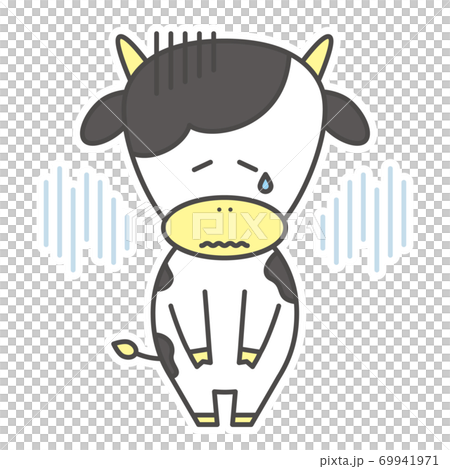 牛のキャラクター 基本ポーズ 落ち込むのイラスト素材 牛のキャラクター 基本ポーズ 落ち込むのイラスト素材
