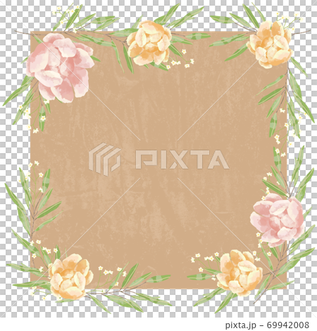 玫瑰花，勿忘我和桉樹的框架，帶有柔和的觸感 69942008