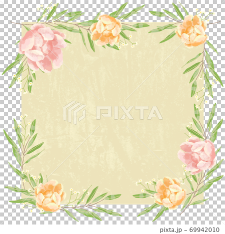 玫瑰花，勿忘我和桉樹的框架，帶有柔和的觸感 69942010