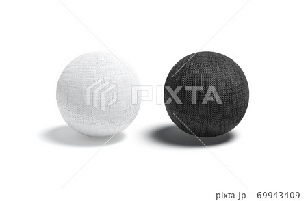 Blank canvas black and white ball mockup set 69943409