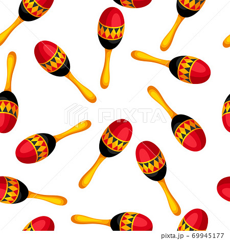 Seamless pattern with carnival maracas. Seamless pattern with carnival maracas. 69945177