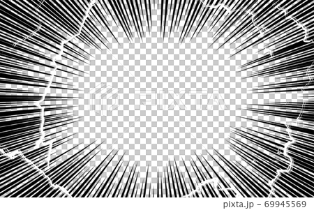 Cartoon-style background material: effect of concentrated lines and lightning 69945569