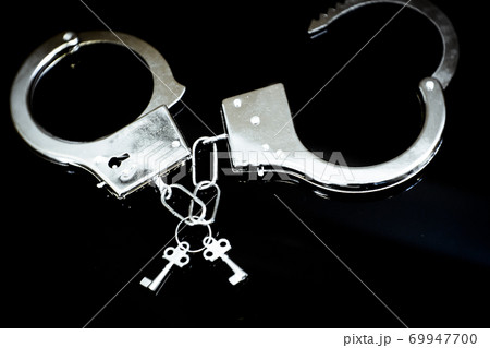 Silver metallic handcuffs for erotic bondage games 69947700