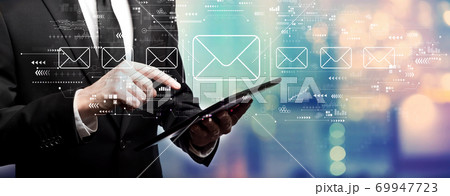Email concept with businessman 69947723