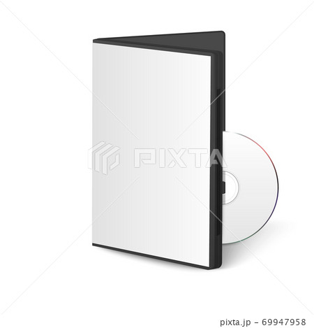 Vector 3d Realistic Opened CD, DVD with Plastic Cover Box Set Closeup Isolated on White Background. Design Template for Mockup. CD Packaging Copy Space. Front View 69947958