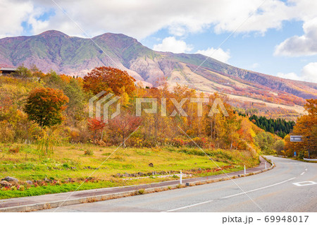 秋田仙北の秋　紅葉の田沢湖高原　秋田駒ヶ岳 69948017
