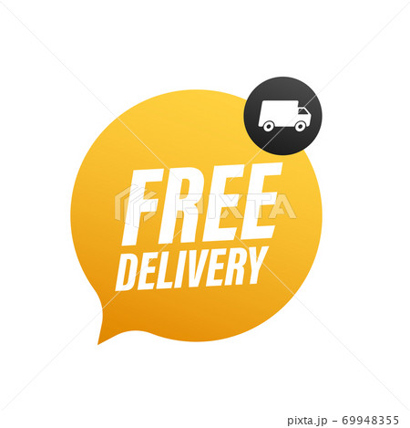 Free delivery. Badge with truck. Vector stock illustrtaion. Free delivery. Badge with truck. Vector stock illustrtaion. 69948355