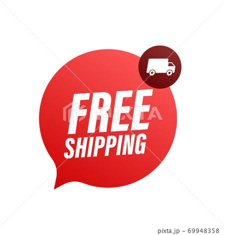 Free shipping. Badge with truck. Vector stock illustrtaion. Free shipping. Badge with truck. Vector stock illustrtaion. 69948358